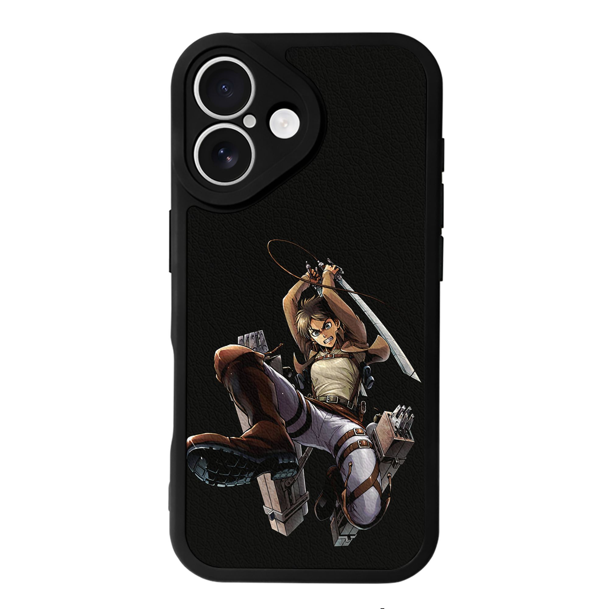 （画像用） 進撃の巨人 エレン･イェーガー Attack on Titan Eren Jäger 【iPhone 16シリーズ対応】シリコンスマホケース（レザー調） 材質：シリコン